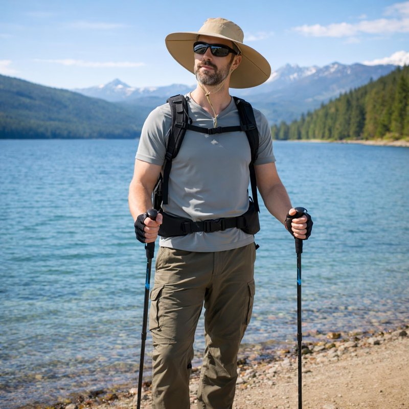 Wide Brim Sun Hat for Men & Women - Bucket Safari Fishing Hat for Hiking, Camping & Outdoor Activities