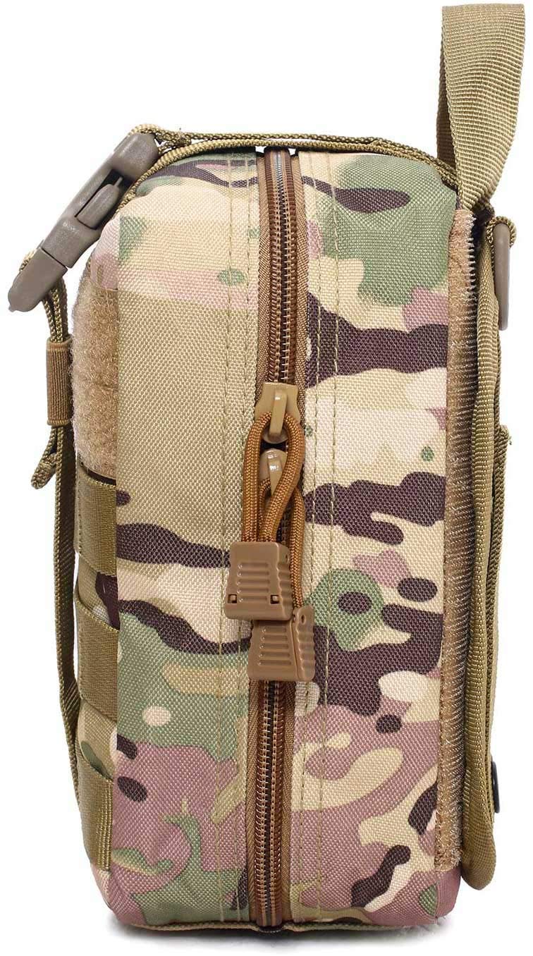 VIIDOO Molle Ifak Pouch Rip Away, Tactical First Aid Pouch Empty, Ifak Pouch Molle, Medical Pouches Military Duty Belt Emt Bag Only for Hiking Camping(OCP)