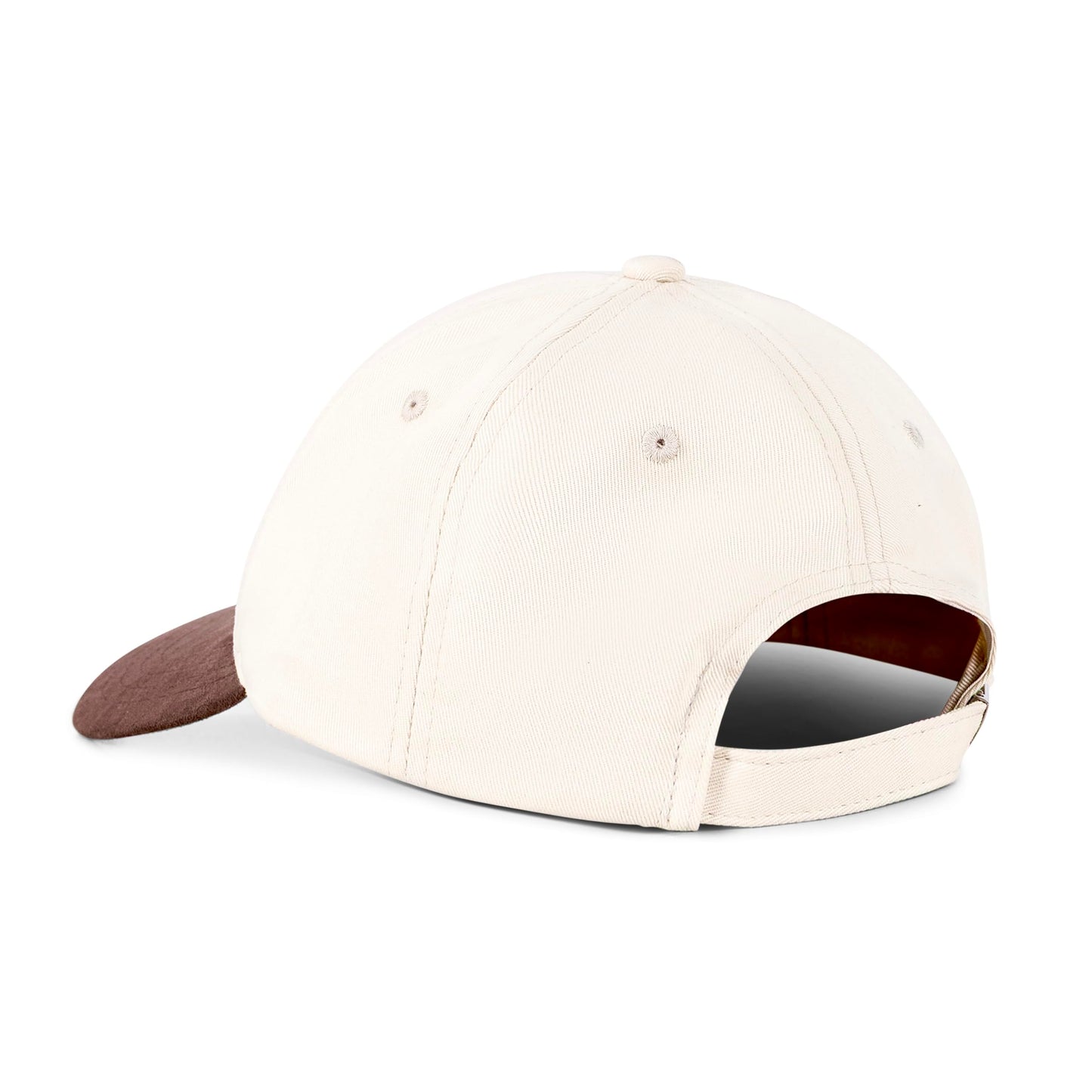 Mens Cap, Plain Baseball Cap, 100% Cotton, Adjustable Size, Casual Hat, Two Tone Color Combinations (White & Brown)