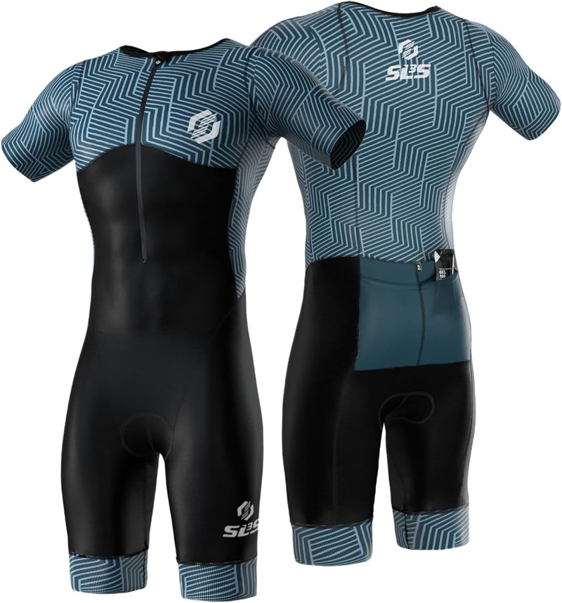 Men's Aerodynamic Triathlon Suit - Lightweight Sleeved Trisuit with Premium FX Fabrics | 2 Pockets