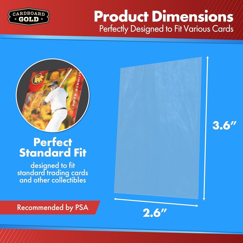 Gold Penny Sleeves for Trading Cards - Durable 400 Count Card Protectors | Crystal-Clear, Standard Size 2-5/8” x 3-5/8”