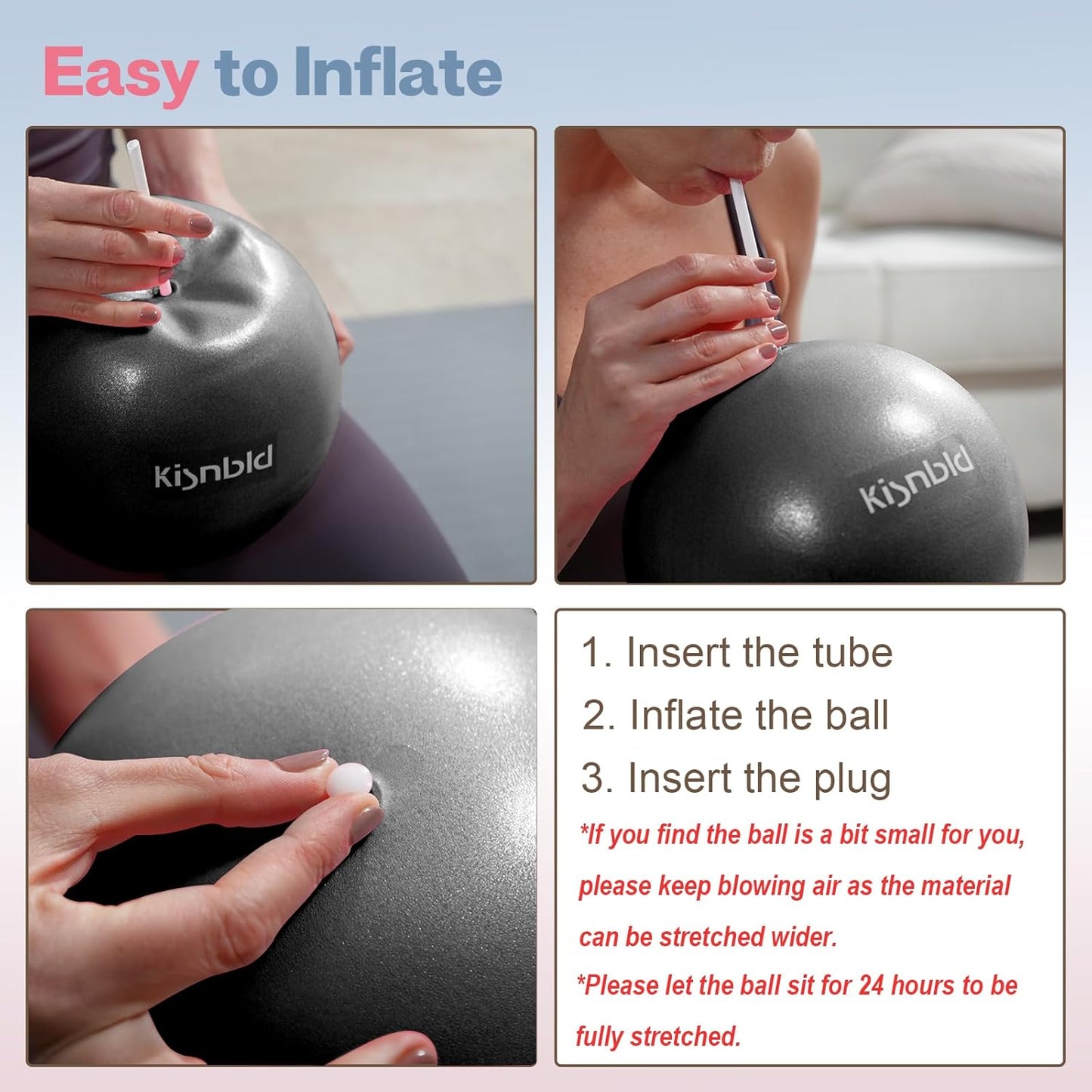 Mini Pilates Ball - 9 Inch Anti-Burst Exercise Ball for Stability, Fitness & Core Strength | Yoga & Physical Therapy