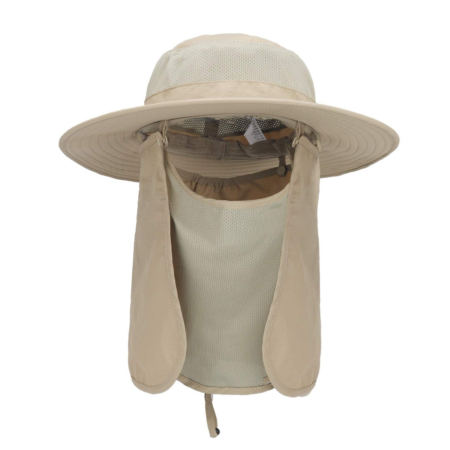 Outdoor Sun Hat UPF 50 Protection Waterproof Fishing hat Face Cover Summer Neck Flap Hat Kakhi