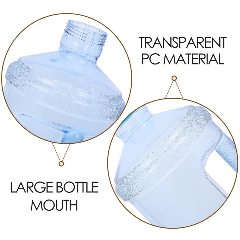 POPETPOP Outdoor Water Jug 3 Liter Transparent Plastic Water Container with Handle and Large Mouth for Camping Hiking Car Use
