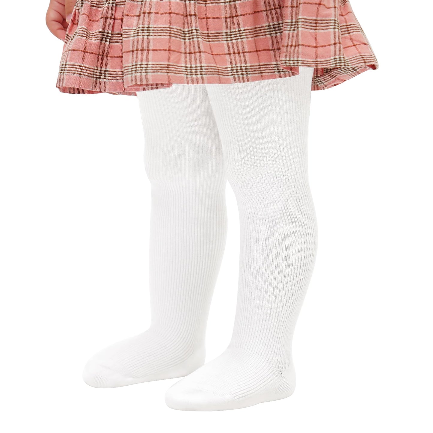 Stelle Toddler Girls Tights Baby Cable Knit Thick Stockings Cotton Winter Warm Leggings Pantyhose 1/2/3 Pack(White,XXS)