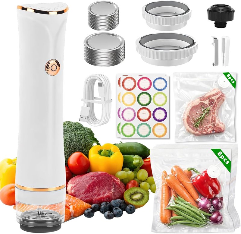 Compact Vacuum Sealer for Food Storage - Preserve Freshness with Bags & Accessories | Ideal for Home & Travel