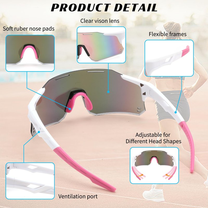 FEISEDY Cycling Glasses Sports Sunglasses for Men Women, Youth Kids Baseball Softball Running Sunglasses B0223