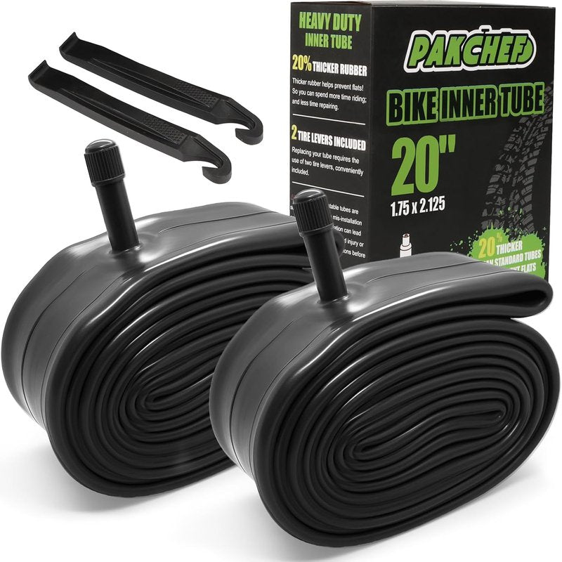 Heavy Duty Bike Inner Tube - 20 x 1.75/1.95/2.10/2.125 | Thick Schrader Valve Bicycle Tube for Road & MTB Cruisers