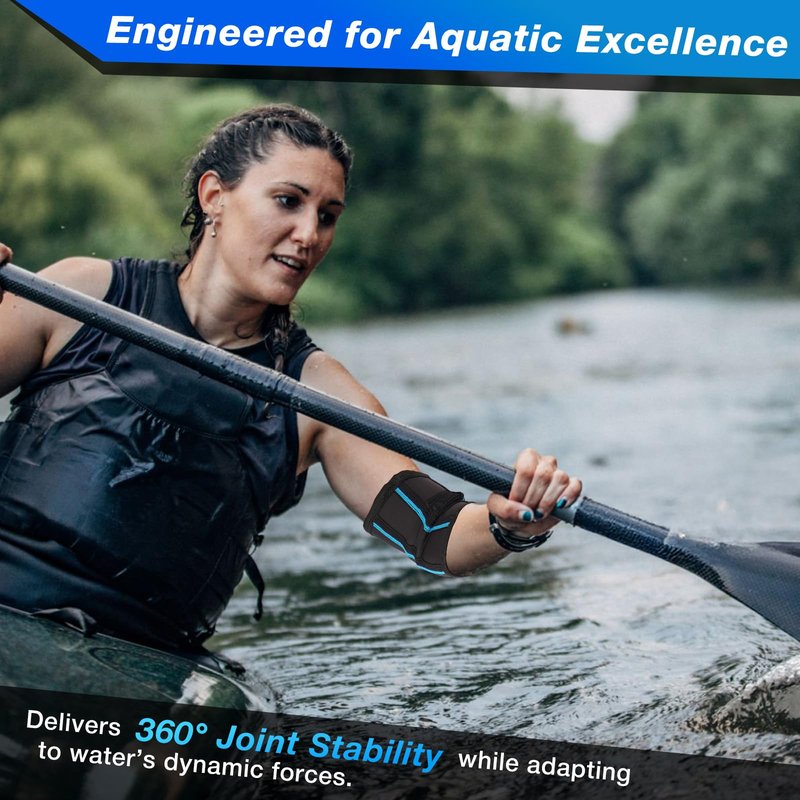 Nvorliy AquaFlex Pro Elbow Brace, Compression Elbow Sleeve for Swimming, Aquatic, Sailing, Scuba Diving, Surfing, Paddle Boarding, Kayaking & Injury Recovery – Supports Women & Men (Medium)