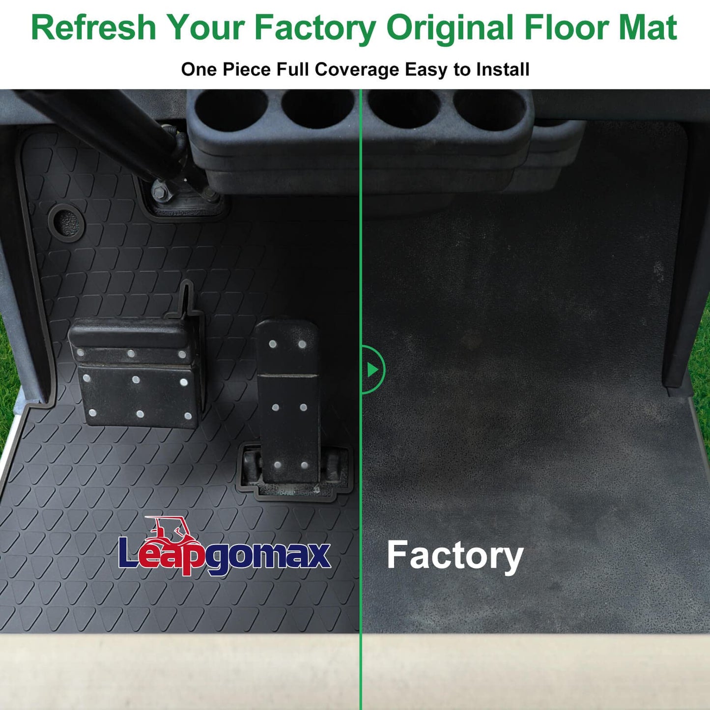 Golf Cart Floor Mat for EZGO TXT, Full Coverage Floor Liner Mat Replacement for EZGO TXT, Express S4 (2012-2020), Workhorse,Valor, Star Classic 36V Models Non-Slip&Easy to Clean Black