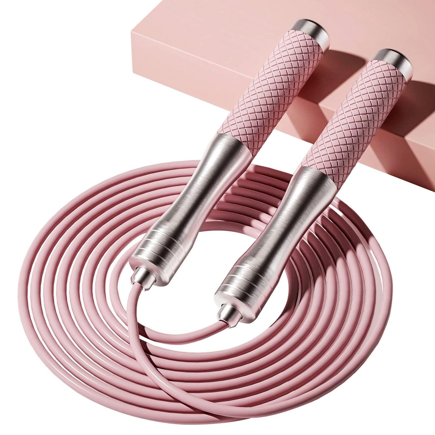 𝐒𝐩𝐞𝐞𝐝 𝐉𝐮𝐦𝐩 𝐑𝐨𝐩𝐞 𝐟𝐨𝐫 𝐅𝐢𝐭𝐧𝐞𝐬𝐬 - Skipping Rope for Women Men Exercise with Adjustable Length Jumping Rope and Alloy & Silicone Handles Suitable for Workout Boxing Home Gym