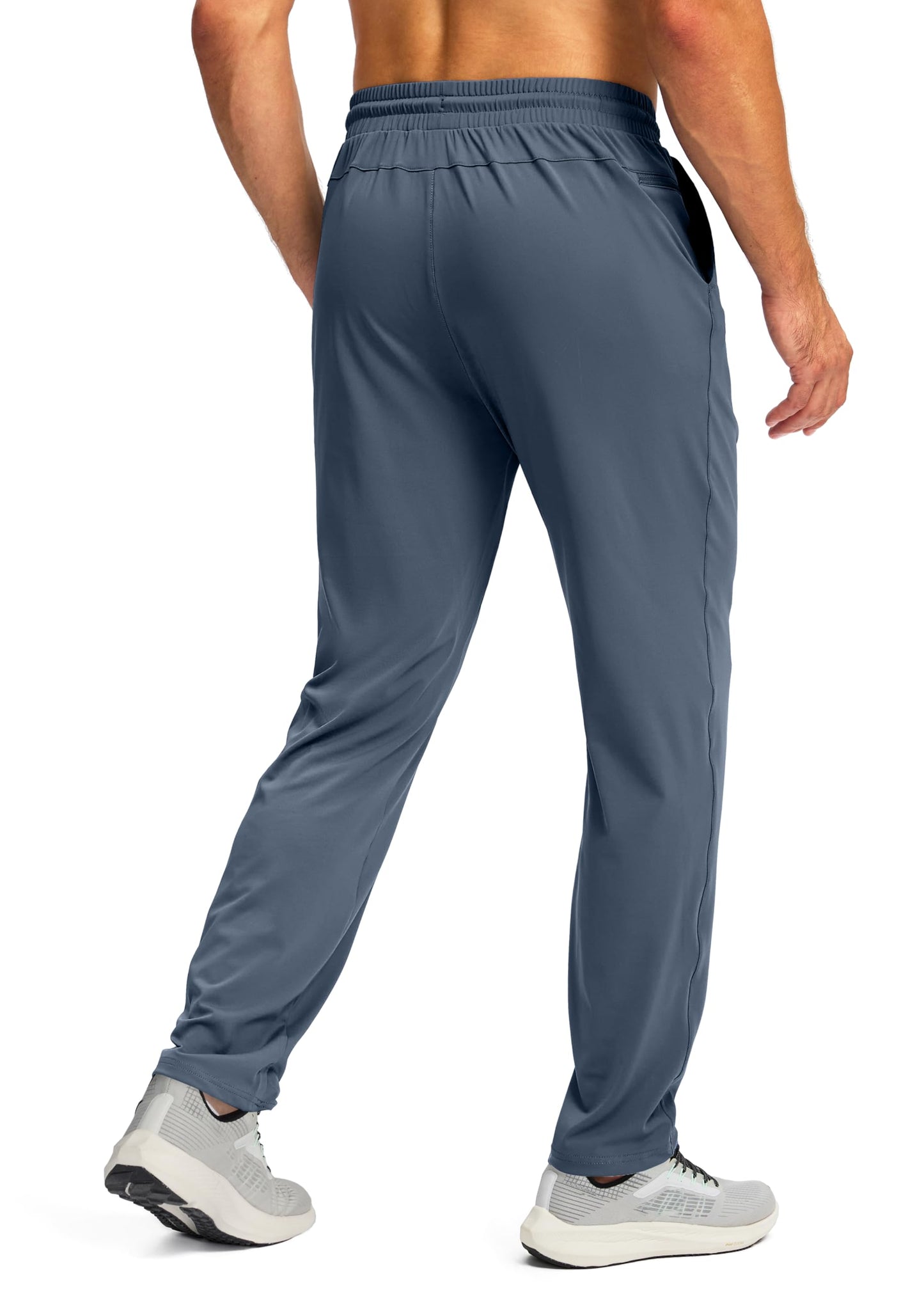 G Gradual Men's Sweatpants with Zipper Pocket Workout Athletic Track Pants Stretch Tapered Joggers for Gym Running Jogging(Dusty Blue,L)