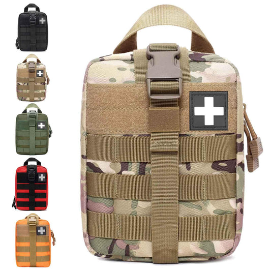 VIIDOO Molle Ifak Pouch Rip Away, Tactical First Aid Pouch Empty, Ifak Pouch Molle, Medical Pouches Military Duty Belt Emt Bag Only for Hiking Camping(OCP)