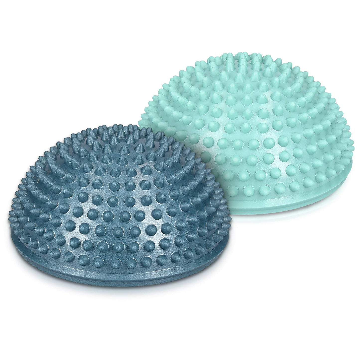 Navaris 2x Hedgehog Balance Pods - Set of 2 Spiky Fitness Domes for Sports, Foot Massage, Stability Training, Balancing in Multiple Colors