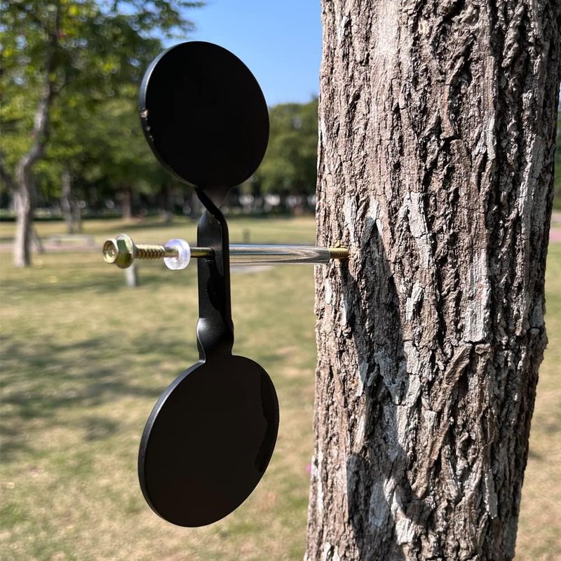 Double-Headed Round Target - 3mm Thick Steel Slingshot Shooting Practice | 360-Degree Rotating Design