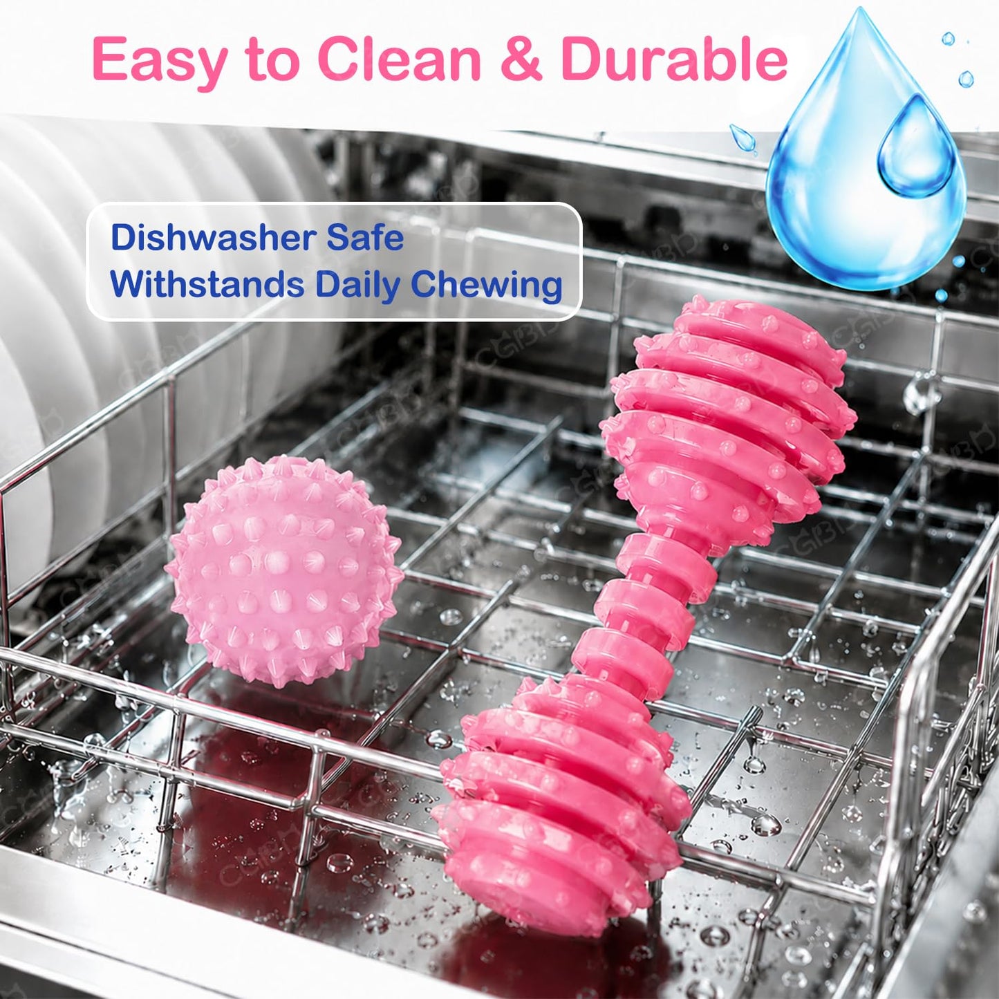 CGBD Puppy Toys, 6 Pack Dog Chew Toys for Puppy, Cute Pink Small Dog Toys, Puppy Teething Toys for Puppies, Soft Durable Interactive Chew Toy for Small Dogs
