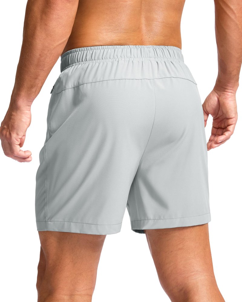 G Gradual Men's Athletic Running Shorts with Zipper Pockets Quick Dry 7"/ 5"/ 9" Workout Gym Shorts for Basketball Hiking(Platinum Grey,5XL)