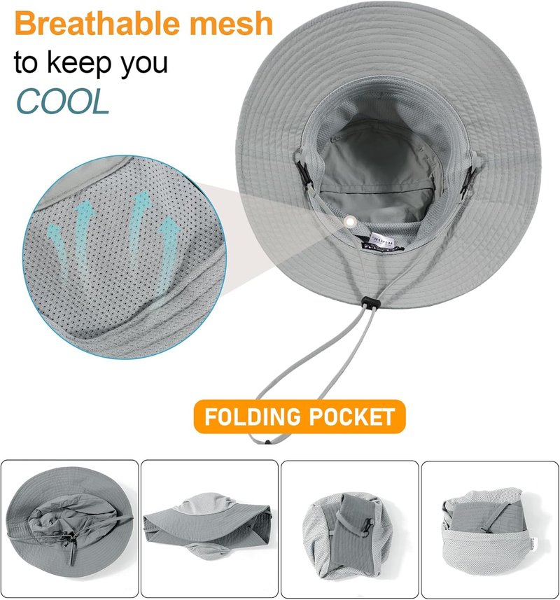 Women's Packable UPF 50+ Waterproof Sun Hat - Foldable Bucket Hat for Hiking, Fishing & Beach