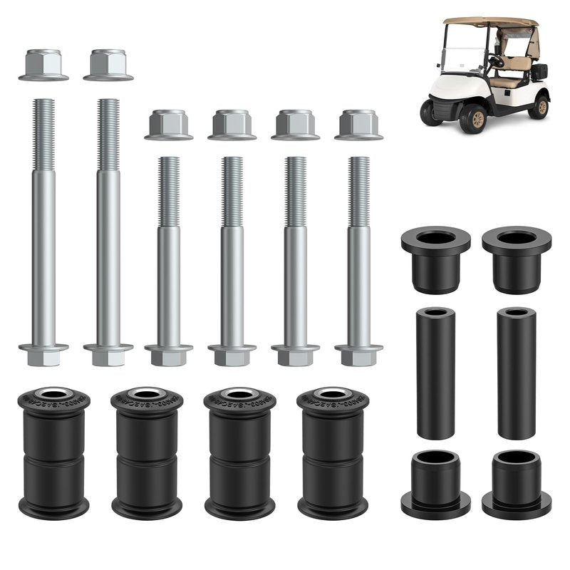 CartClan Golf Cart A Arm Suspension Bushing and Sleeve Kit, EZGO RXV A Arm Bushings Suitable for 2008-Up EZGO RXV Golf Cart, Replace OEM# 608086 601340 602085 601754 602415 600525