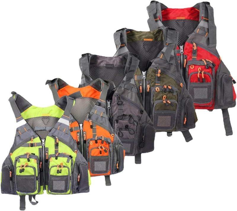 Multifunctional Kayak Life Jackets for Adults - Breathable, Portable Design with Multi-Pockets for Fishing | Detachable Floating Material
