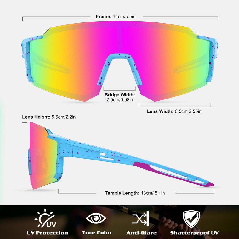 SABSAN 3 Pack Polarized Sports Sunglasses for Men Women Youth Baseball Fishing Running Cycling Golf Trekking TAC Glasses