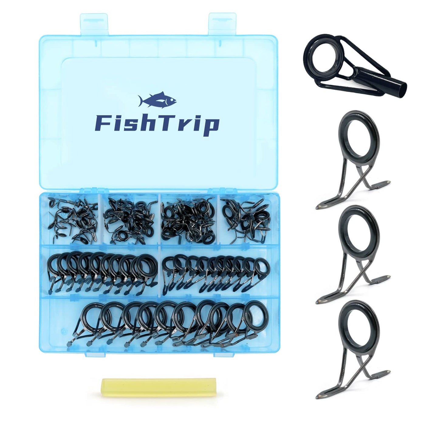 FishTrip Rod Tip Guide Repair Kit, Single Double Leg Ceramic Guides