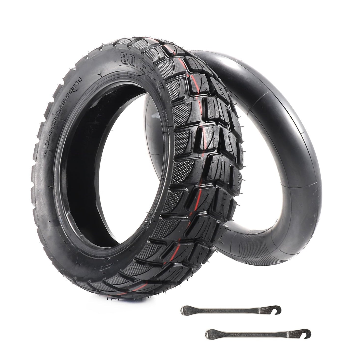 Relibupdater 80/65-6 scooter tire off Road，10in Tires Inner Tubes Replacement Thickened Pneumatic Tyres 255x80 10x3.0 Compatible with Electric Scooter Nanrobot D4/D6+ 2.0