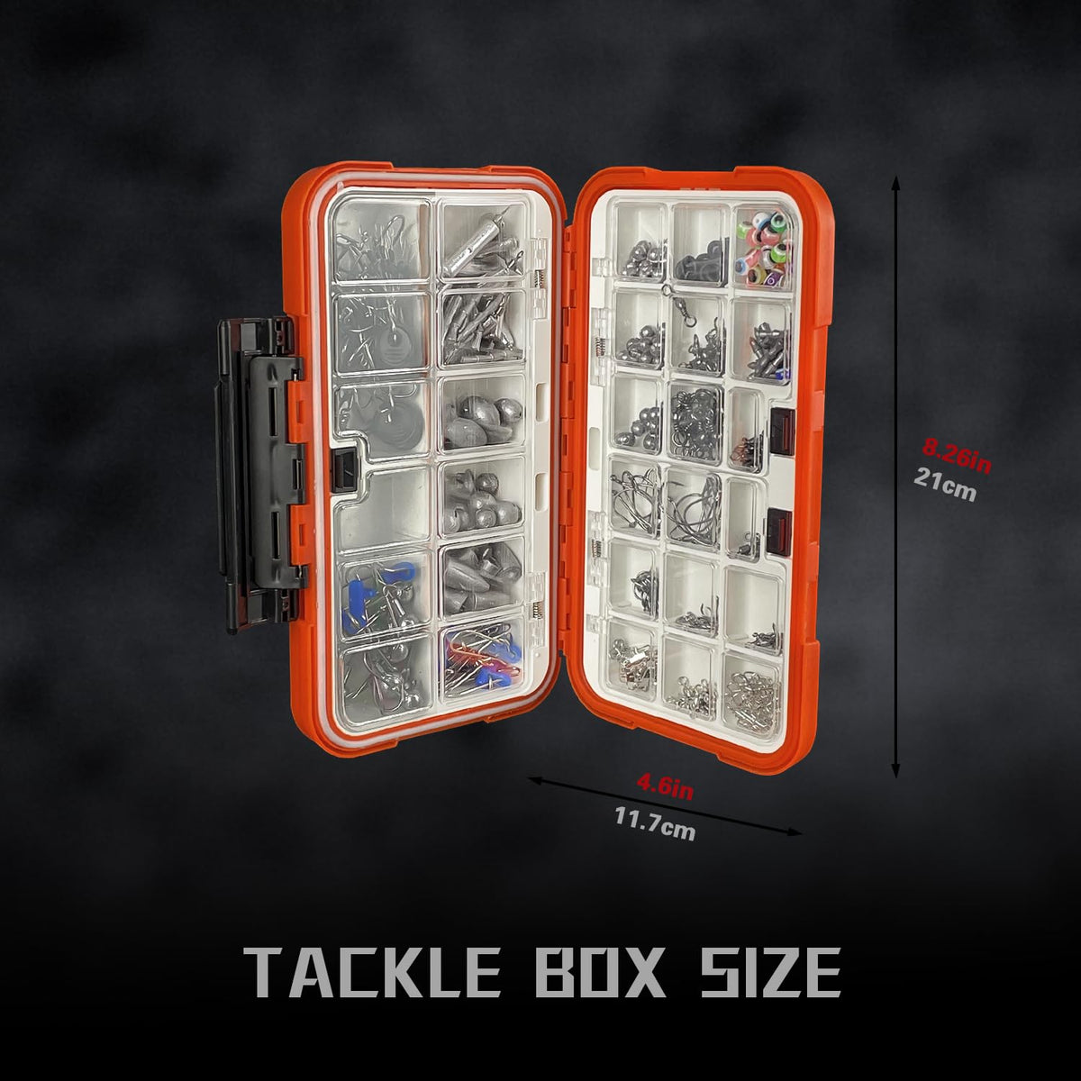 Vipfish Fishing Tackle Kit with Box – 423pcs Complete Terminal Tackle Assortment, Hooks, Sinkers & Swivels, Beads & Bobber Stops for Freshwater Bass & Trout (Orange-423PCS)