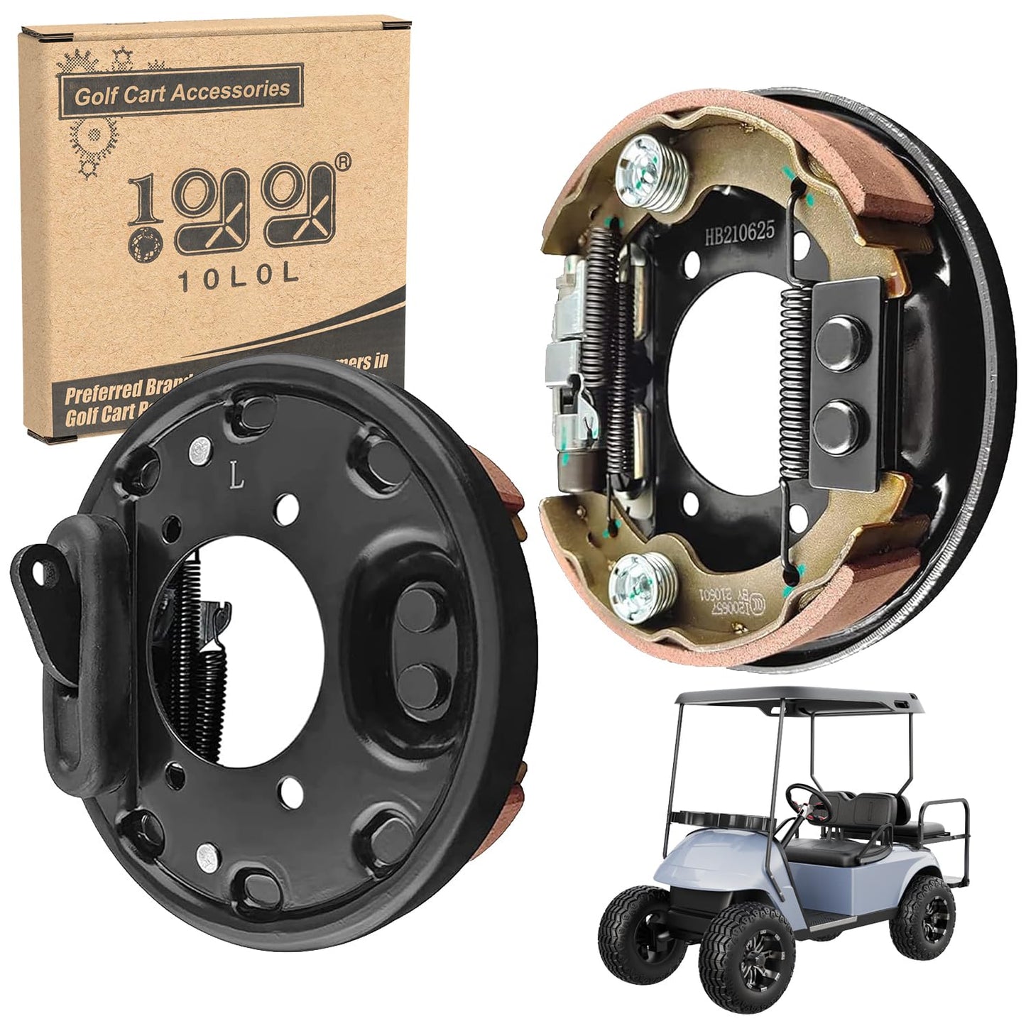 10L0L Golf Cart Brake Assembly with Brake Shoes 2 PCS for EZGO TXT PDS Medalist 1996-up for Yamaha G14 G16 G19 G20 G21 G22 Driver and Passenger Side OEM#70998-G02 70998-G01