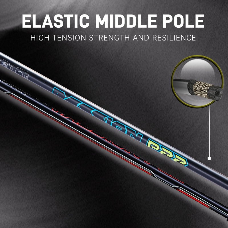 Badminton Racket Professional Graphite Badminton Set Lightweight High Tension Racquet for Attack & Defense-Passion P22 with Carrying Bag & Hand Grip (Get Strung)