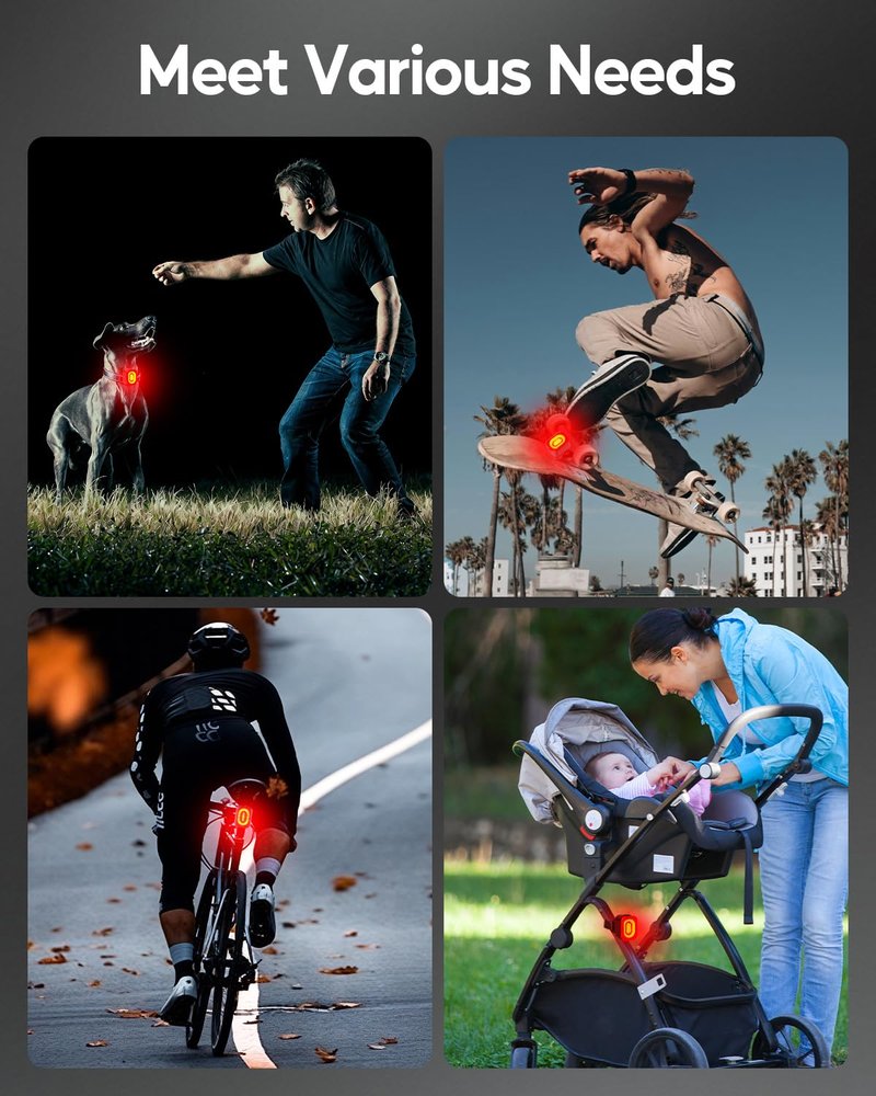 Esaytool Smart Brake Sensing Bike Tail Light, Saddle & Seatpost Mount Bicycle Rear Light for Night Riding, 220 Degree Visibility, 4 Modes, Auto On/Off, 600 mAh USB-C Rechargeable, IPX6 Waterproof