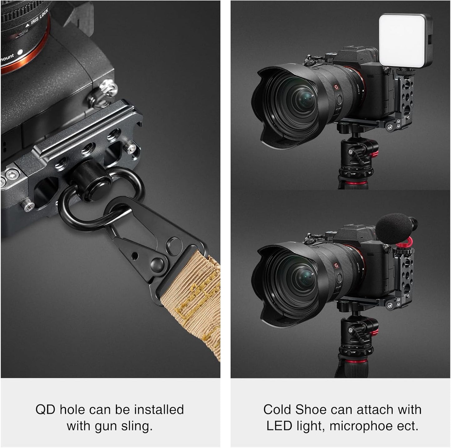 Foldable DSLR Camera L Bracket - Vertical & Horizontal Tripod with Quick Release Plate | Compatible with Canon, Nikon, Sony