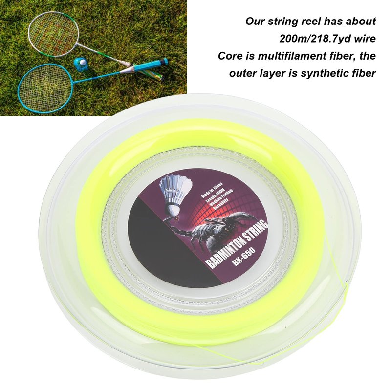 Badminton Racket String, 0.72mm 200m High Elastic Multifilament Fiber Badminton Racquets Line for Repairing