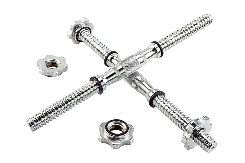Rowland Harbor Threaded Dumbbell 12.614.214.815.718.119.722inch(32353840465056cm) curved HandlesAdjustable Dumbbell Bar Handles Fit 1 inch Standard Weight Plate Weightlifting