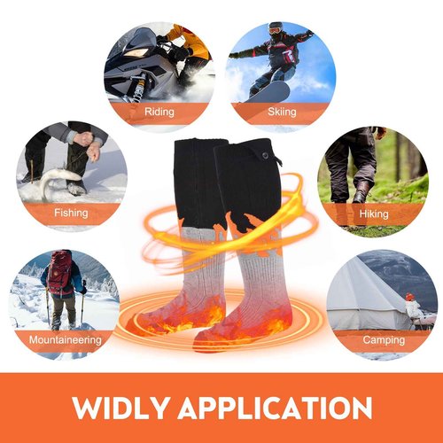 5000mAh Heated Socks for Men Women-360° Fast Heating Electric Socks-4 Heat Settings 131°F-167°F Battery Heated Socks-Machine Washable Electric Heated Socks Rechargeable for Hunting Skiing Camping
