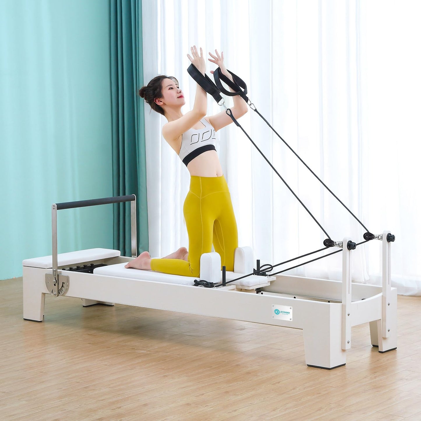 Pilates Reformer Machine, Pilates Machine Equipment, Pilates Reformer Workout Machine for Home Gym, Studio Grade Pilates Machine Full Body Workout with 6 Springs-Up to 992 lbs Weight Capacity(White)