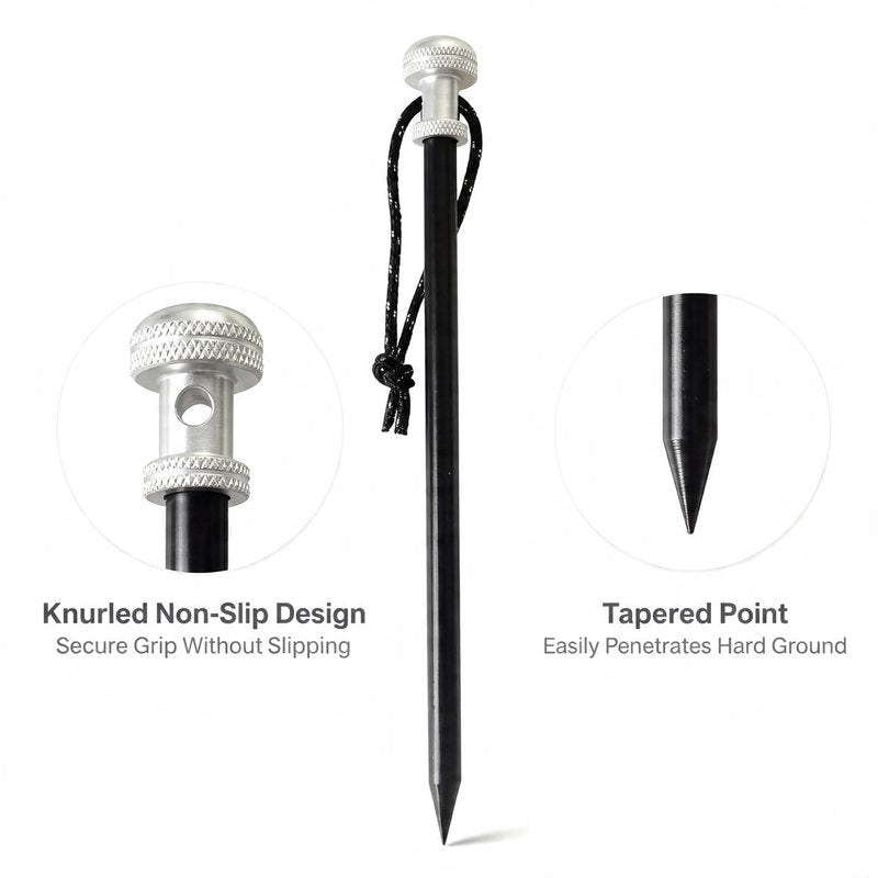 6-Pack 7075 Aircraft Aluminum Hollow Tent Stakes, Durable Lightweight Ground Anchors for Camping & Backpacking, Fits Sand/Grass/Rock/Ice, Heavy Duty Garden Stakes for Tents, Tarps, Canopies
