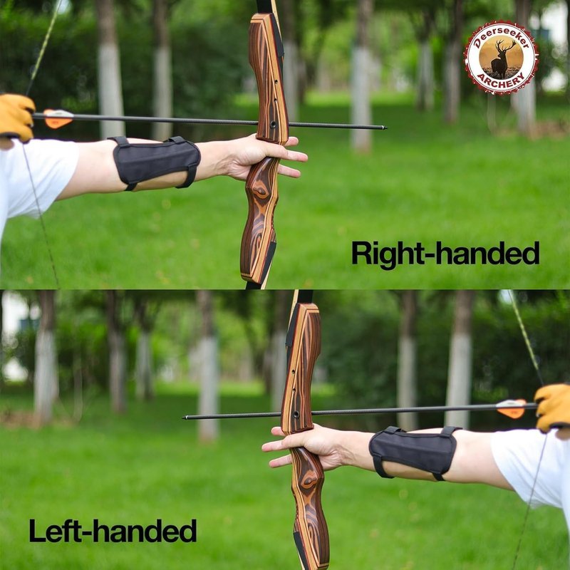 Deerseeker 62" Takedown Recurve Bow Set - Right & Left-Handed Riser, 20-60 lbs for Archery Practice & Hunting