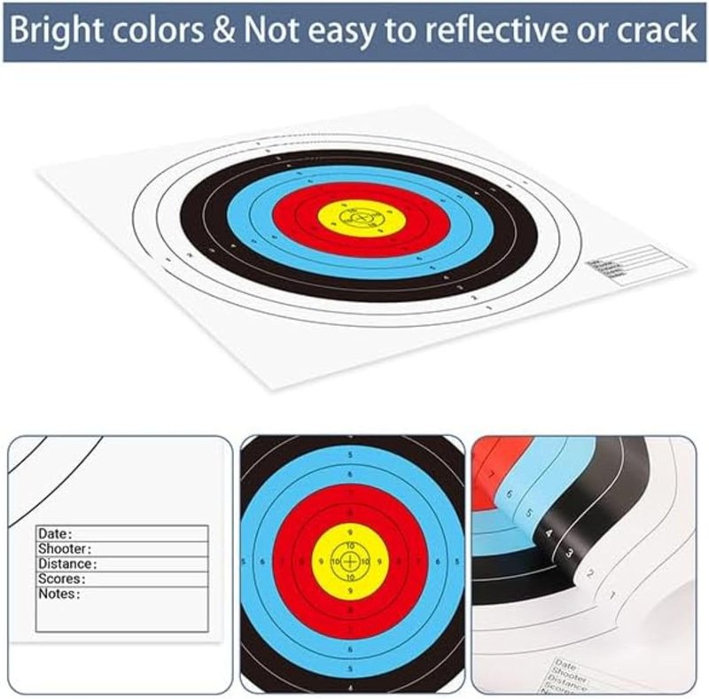 Morrell ASA Round Paper Shooting Targets - 17x17 Inch, Wood-Free Paper, 100 Count for Indoor Archery