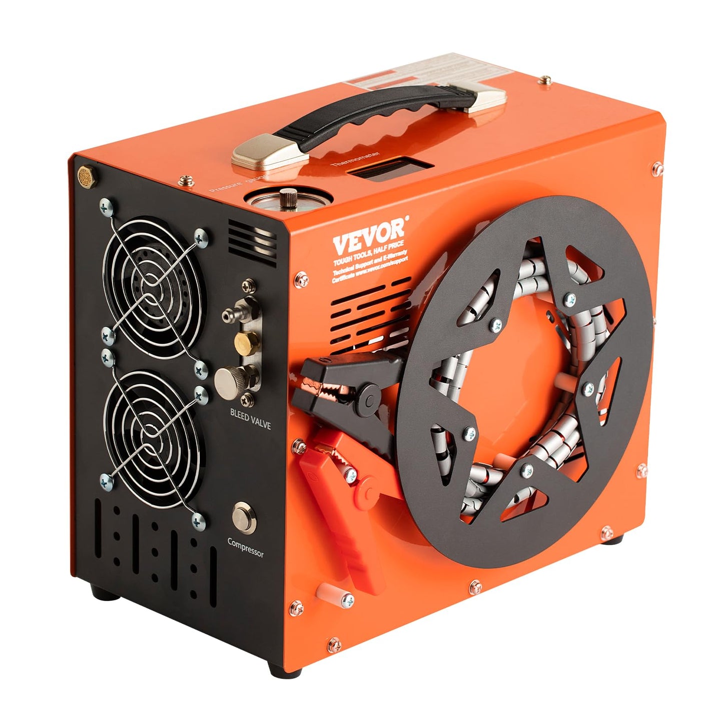 VEVOR PCP Air Compressor, 4500PSI/30Mpa Portable PCP Airgun Compressor with Built-in Power Converter, Auto-Stop | DC12V/AC120V | Oil & Water-Free Air Rifle, Paintball and Scuba Tank Compressor Pump