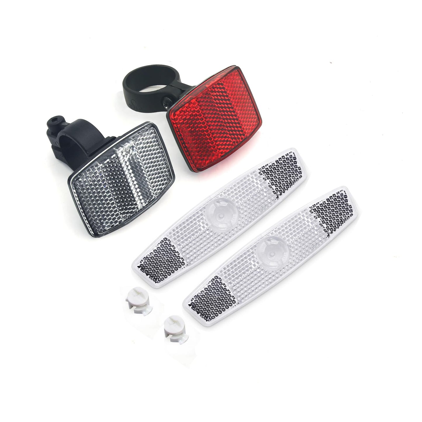 DEMYPROX Black Front-Rear Wheel Road Bicycle Reflector Kit (Red)