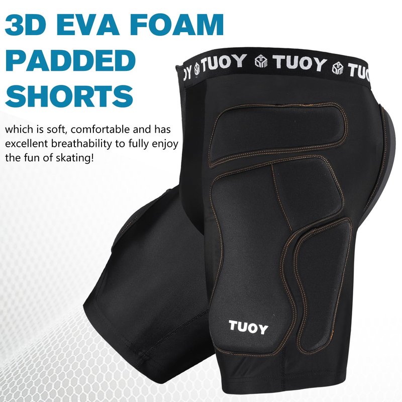 TIAXU TIAXU Men Protective Padded Shorts for Skateboard Ski Ice Skating Snowboarding Snowboard Butt Pad Tailbone Hip Women