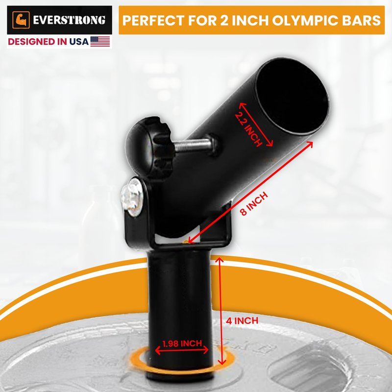 EVERSTRONG Elite Heavy Duty T-Bar Row Olympic Bars - Landmine Attachment for Barbell Workouts - Robust Steel Base for Home and Gym Fitness - Designed for 2-inch Olympic Barbell
