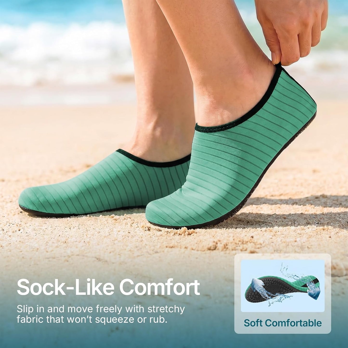 Quick-Dry Water Shoes for Men & Women - Aqua Socks for Beach, Swim, Yoga & Hiking | Adult & Youth Sizes