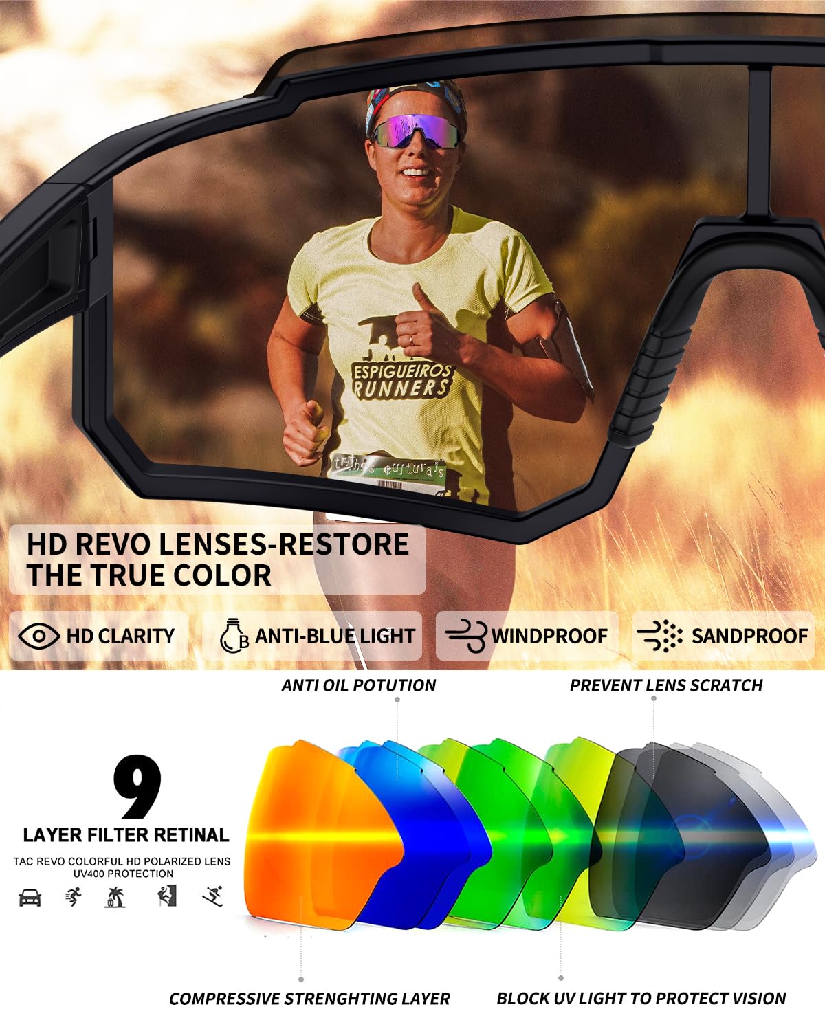Rosemal Polarized Sports Sunglasses for Men Women Youth Baseball Running Cycling Driving Fishing Tennis Golf Motor TAC UV400 TR90