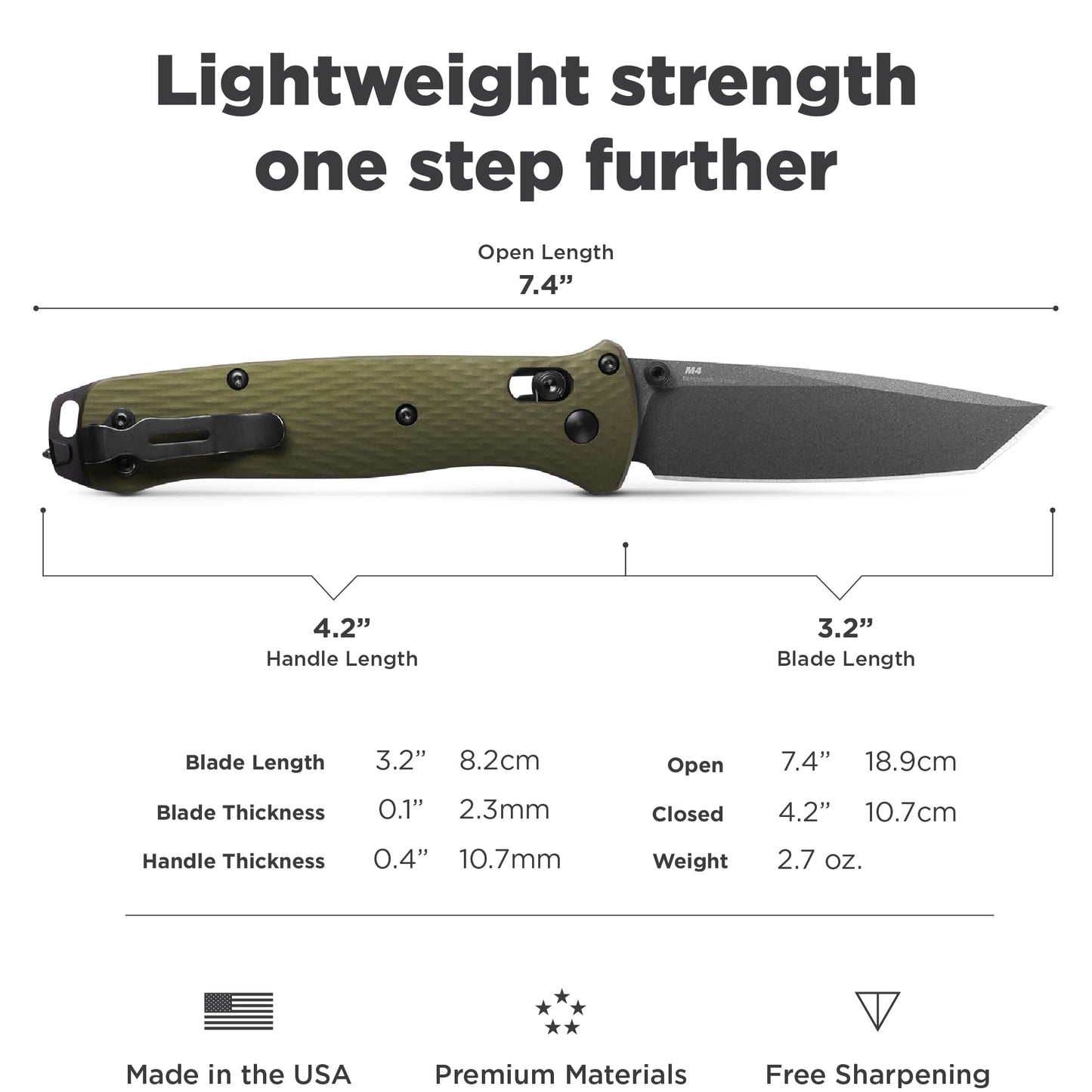 Benchmade - Bailout 537GY EDC Knife with Woodland Green Handle (537GY-1)