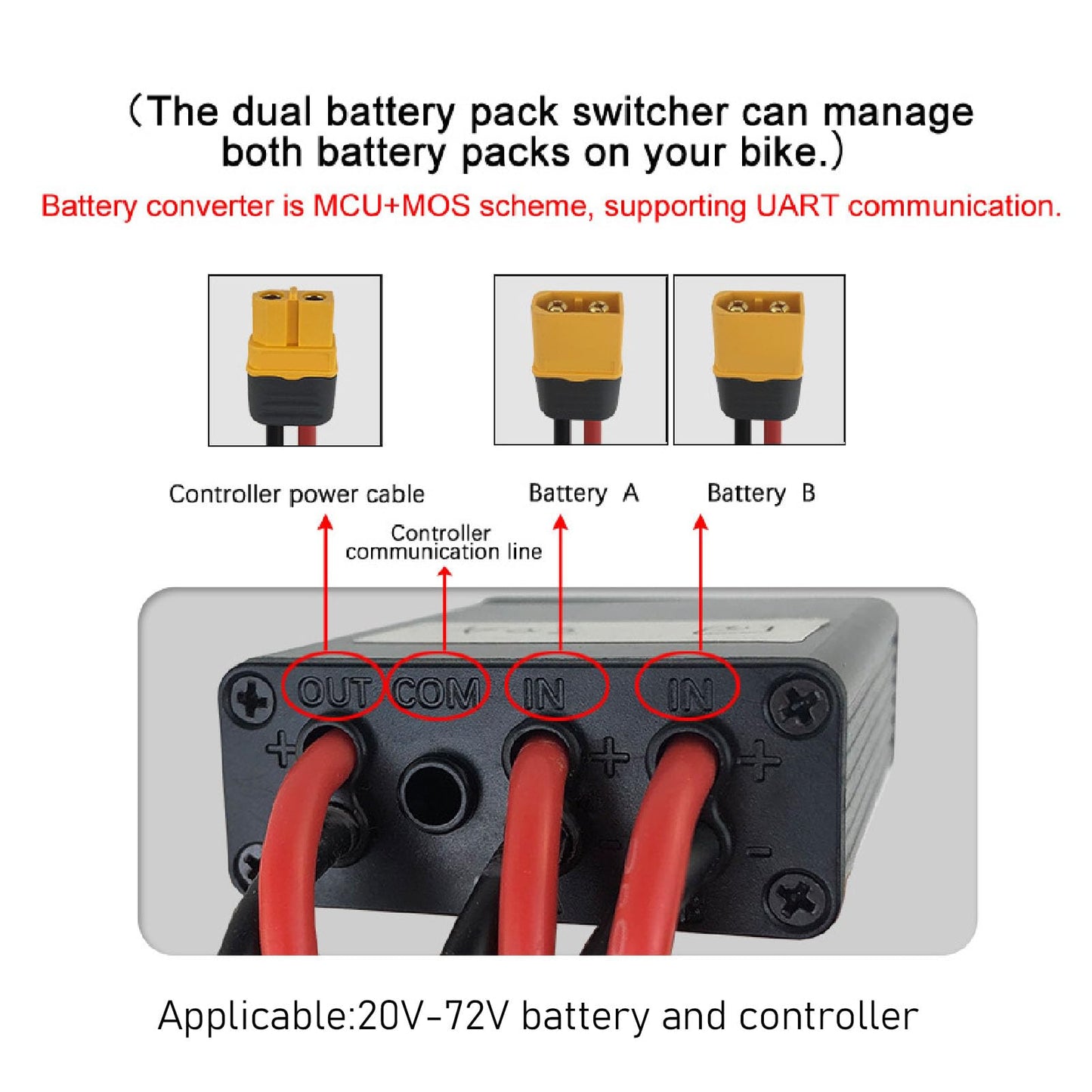 VGEBY Dual Battery Adapter, 60A High Current Capacity Electric Battery Interface, Electric Battery Interface, Discharge Balancer for Electric Tools, Drones, and Electronics