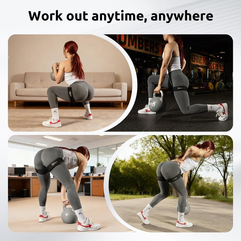 MANUEKLEAR Non-Slip Blood Flow Restriction Bands for Thighs, BFR Booty Bands for Women Glutes Leg, Adjustable Occlusion Thigh Bands for Workout Leg & Hip