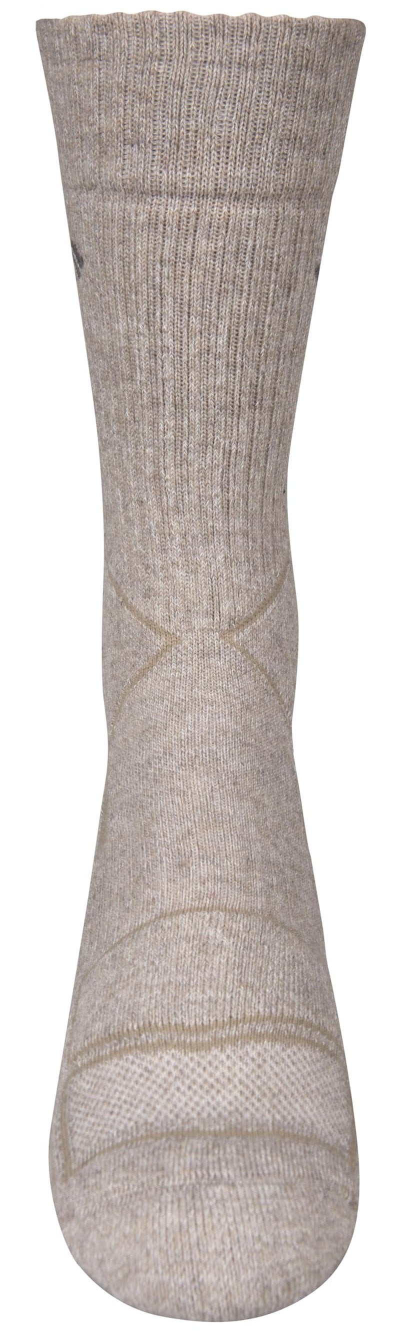 Columbia Men's 2 Pack Medium Weight Hiking Crew Socks, Khaki/Charcoal, 6-12 US