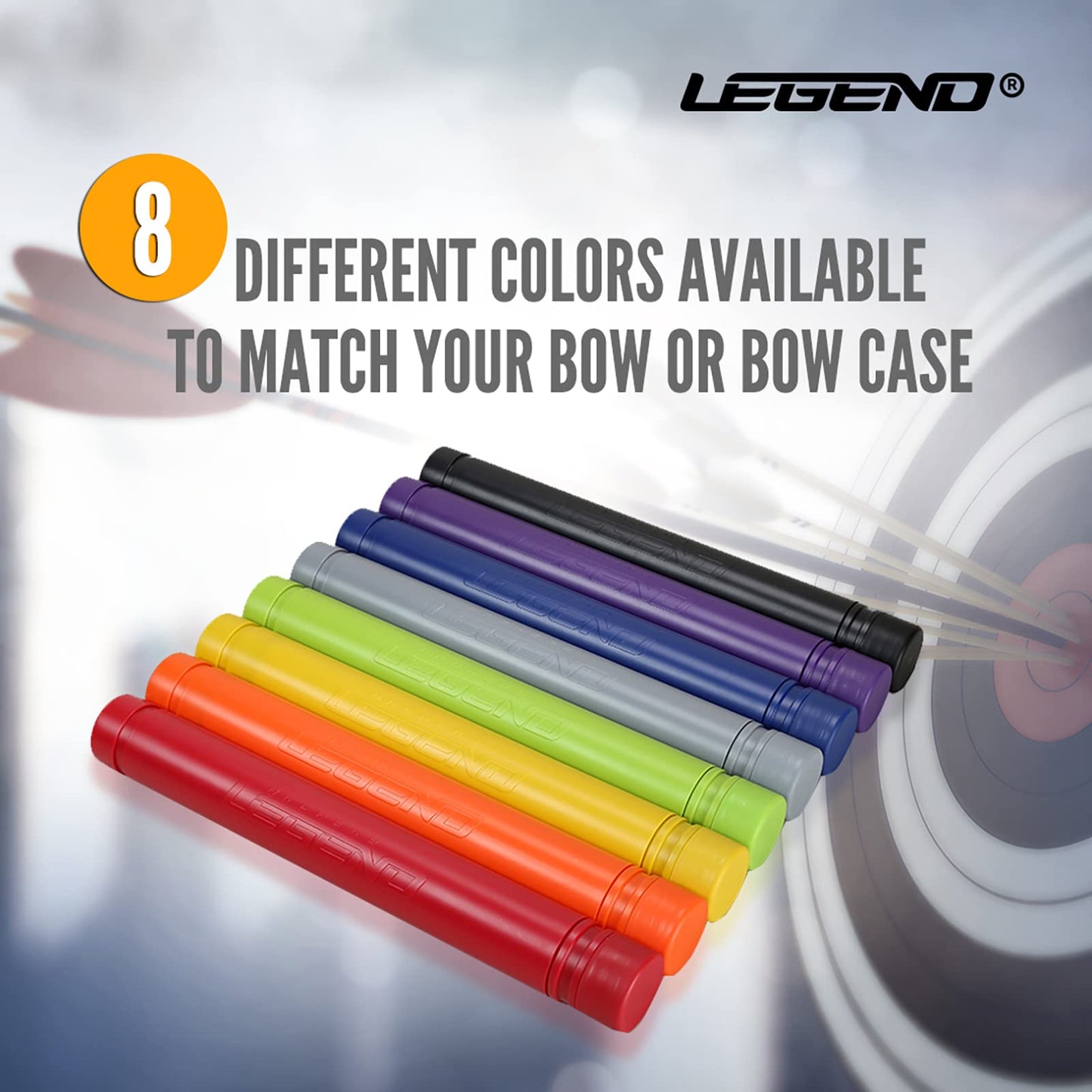 Legend Arrow Tube Case - Adjustable Arrow Holder for Hunting, Target Shooting - Adjustable & Extendable By Design - Protective EVA Foam Arrow Separators Included Archery Storage for 12 Carbon Arrows